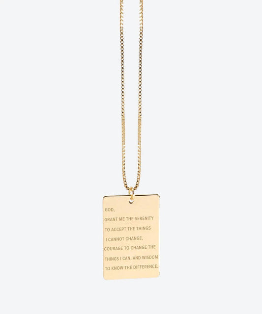 Collier avec pendentif prière de sérénité