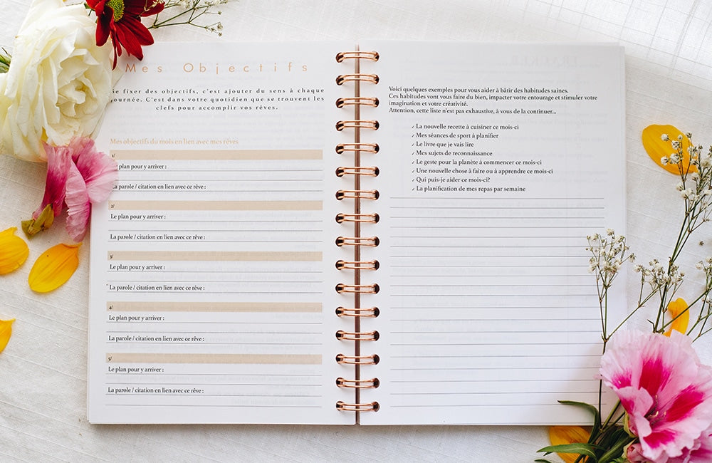 MyblueprintVF - Planner Non Daté Rewrite Your Story Agenda Rêves Développement Personnel Slow Living Semaine Hebdomadaire - Objectif Mensuel