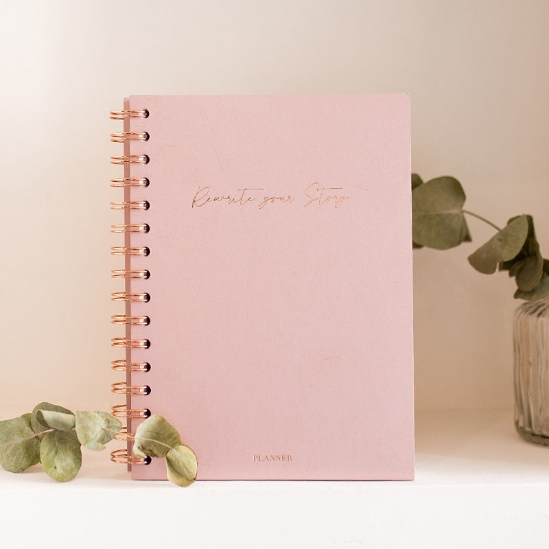 Myblueprintvf - Planner Non-date Rewrite Your Story agenda rêves developpement personnel - KPS - Rose Nacré
