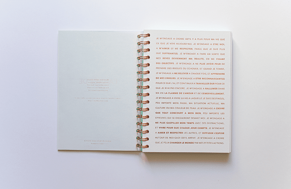 MyblueprintVF - Planner Non Daté Rewrite Your Story Agenda Rêves Développement Personnel Slow Living Manifesto dorure a chaud