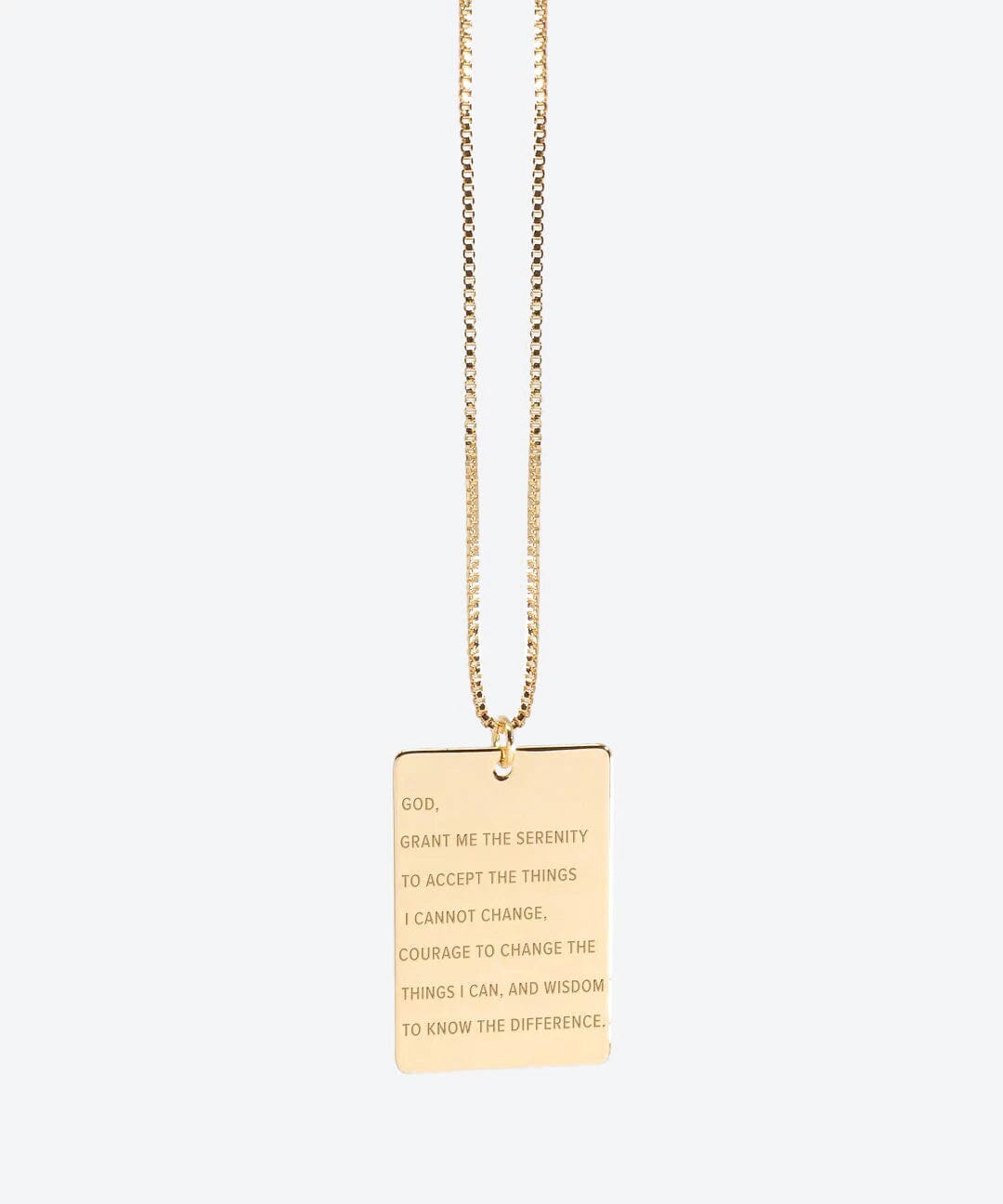 Collier avec pendentif prière de sérénité