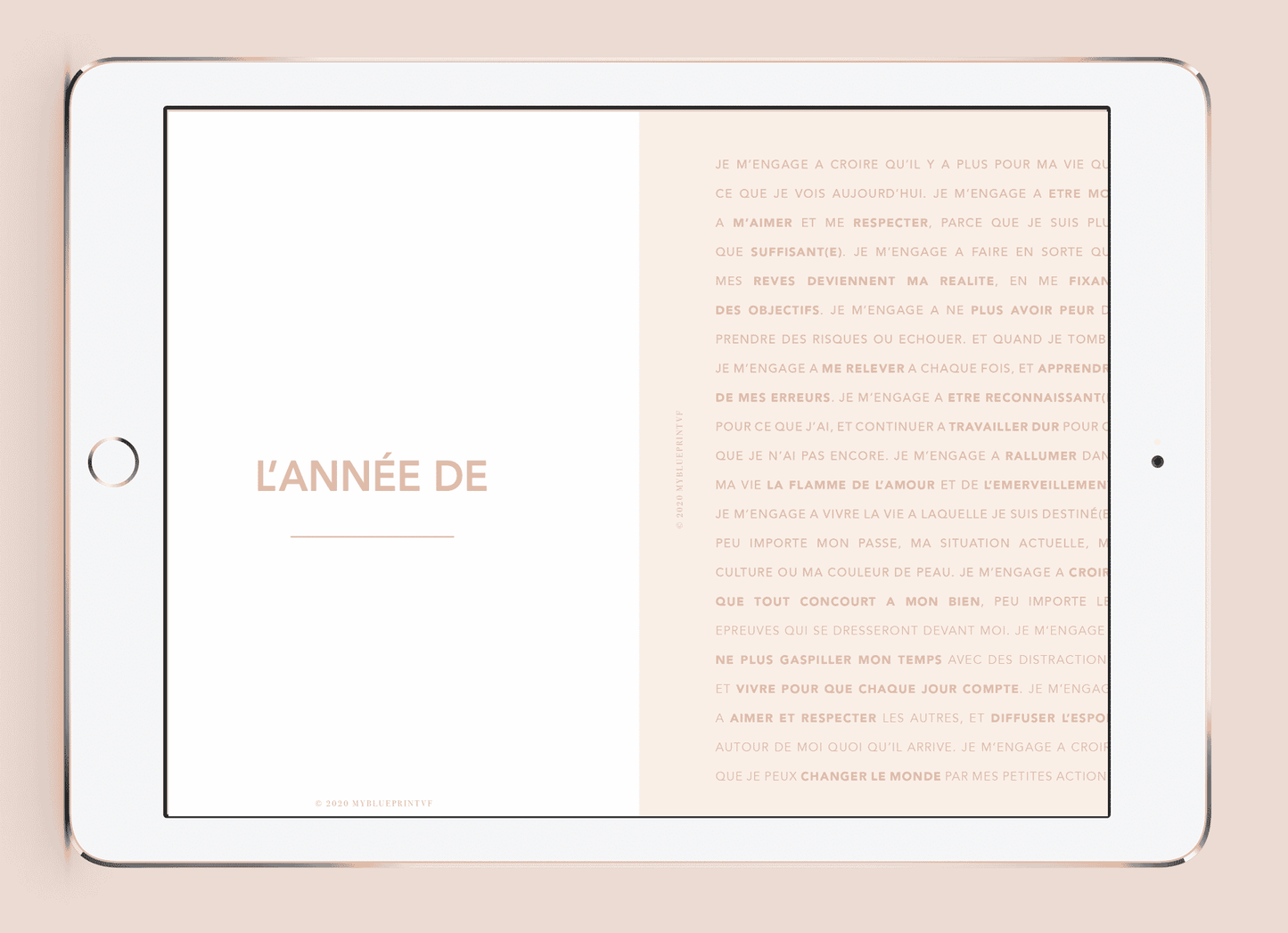 Myblueprintvf - Planner Digital Non-date pdf agenda rêves developpement personnel page annuelle