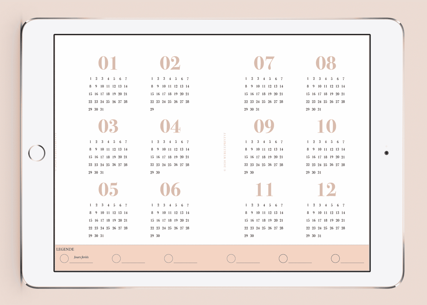 Myblueprintvf - Planner Digital Non-date pdf agenda rêves developpement personnel calendrier annuel