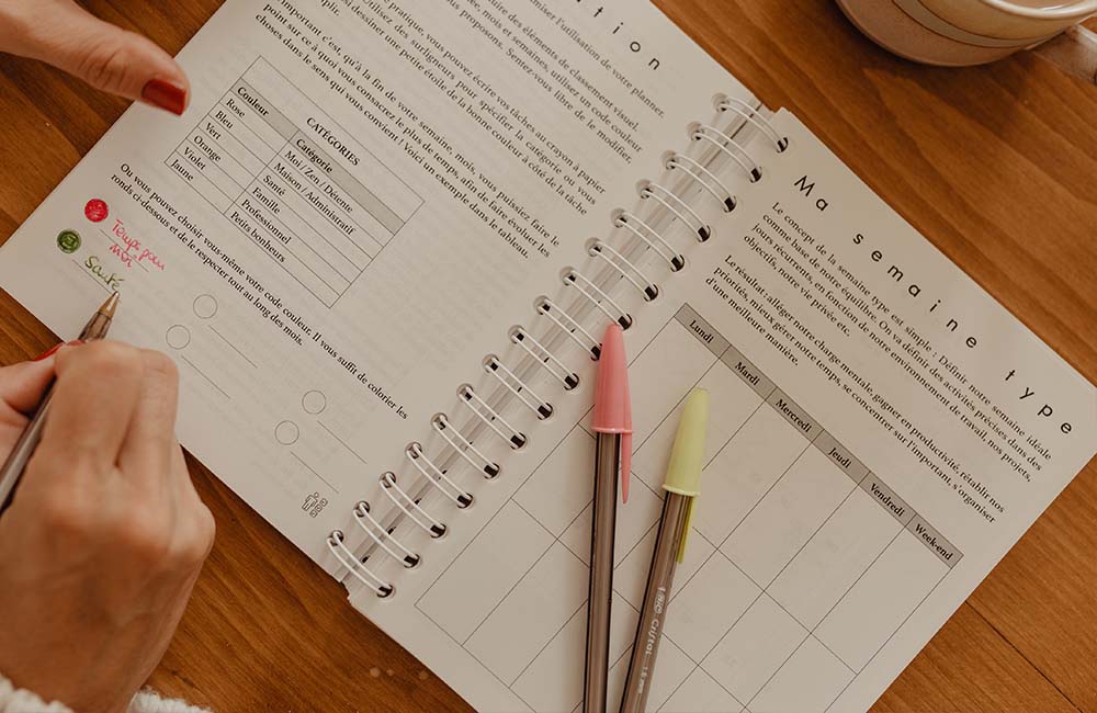 MyblueprintVF - Planner 2024 Rewrite Your Story interieur semaine type Agenda Rêves Développement Personnel Slow Living