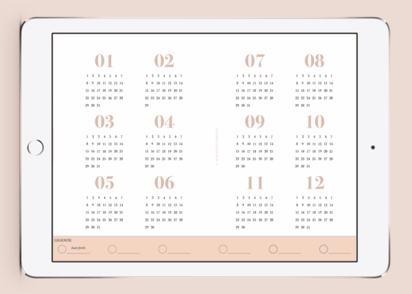 Myblueprintvf - Planner Digital Non-date pdf agenda rêves developpement personnel calendrier annuel